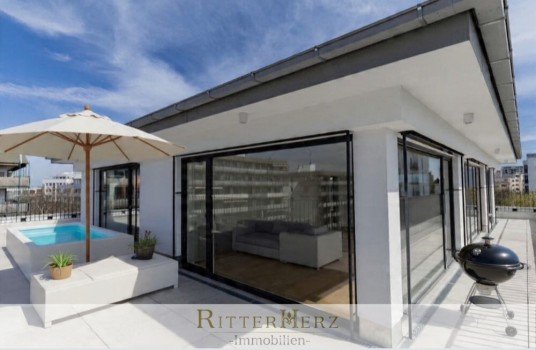 Hauptbild *VERMIETET* Neubau-Penthouse mit großer Dachterrasse, Panoramafenster und U-Bahn um die Ecke!